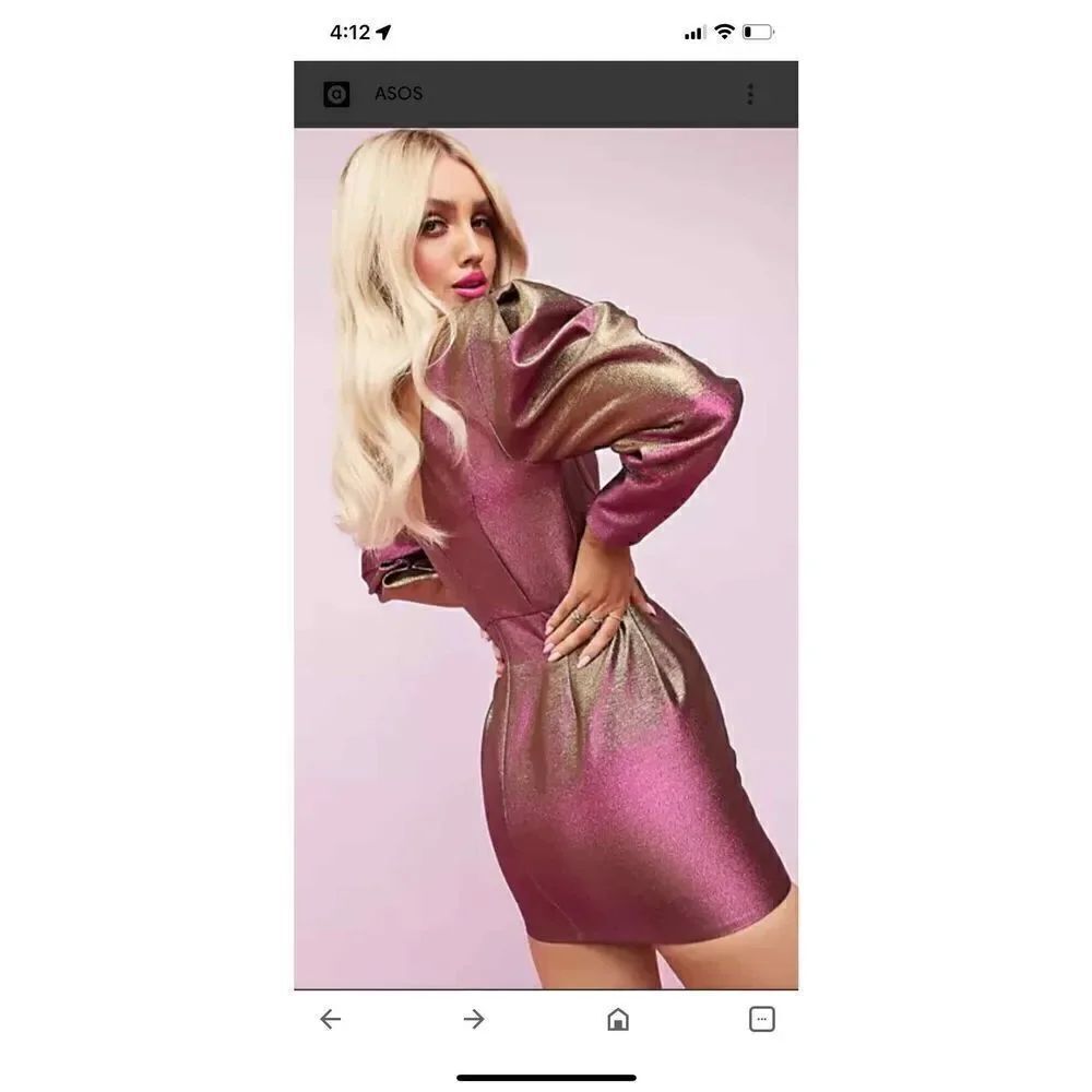 ASOS Design Luxe Long Sleeve Cupped Milkmaid Two Tone Mini Dress